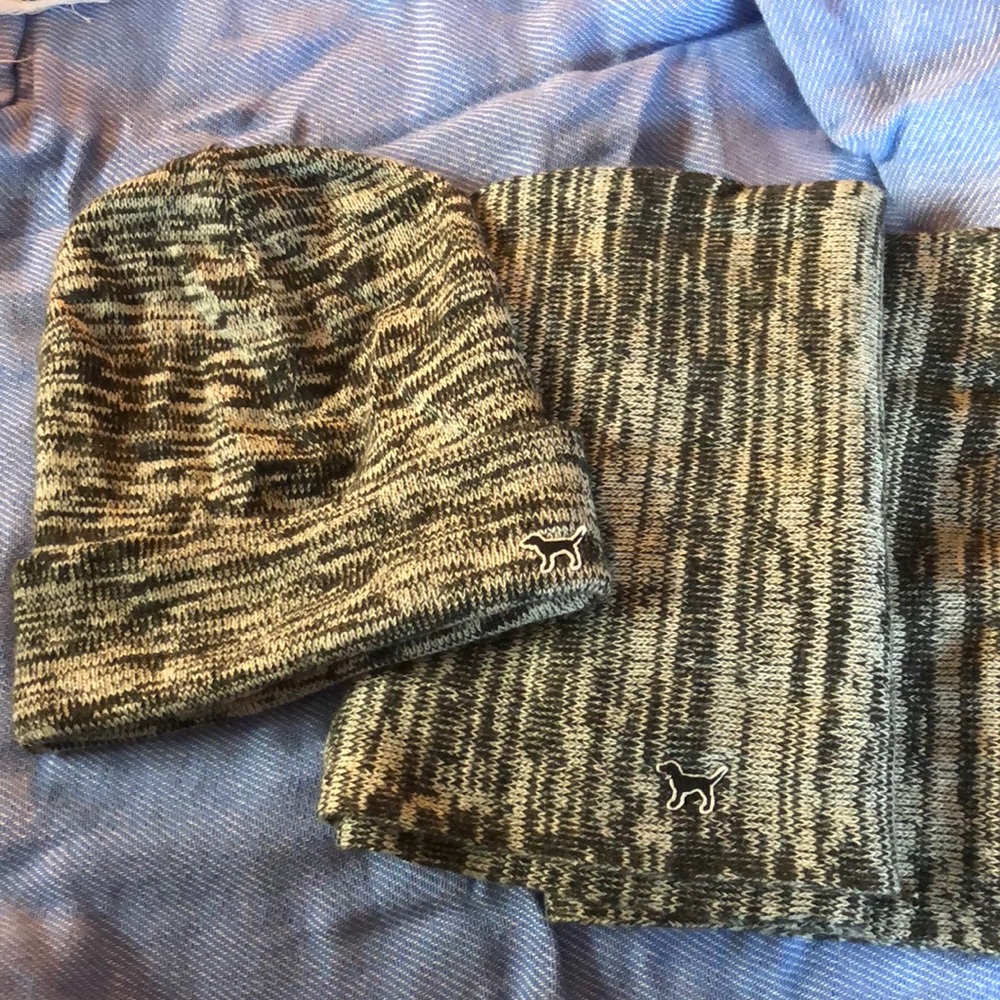 Matching pink hat and infinity scarf set